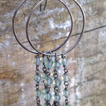 Hoop Earring with Mystic Topaz Cascade