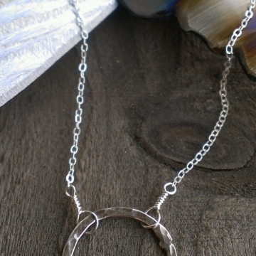 Loop-de-Loop Hammered Sterling Necklace