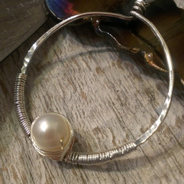 Circle of Life - Pearl & Sterling Wrapped Necklace Circle of Life - Pearl & Sterling Wrapped Necklace
