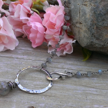 Emmy Gemstone Chain Necklace with Gemstone Charms