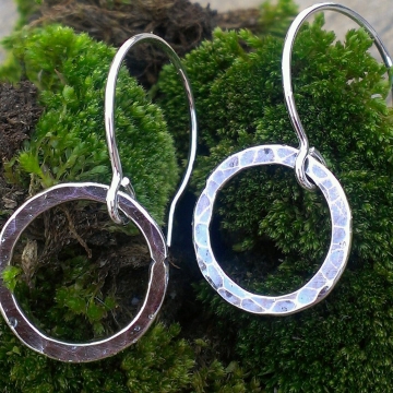 Loop-de-Loop Hammered Sterling Earrings