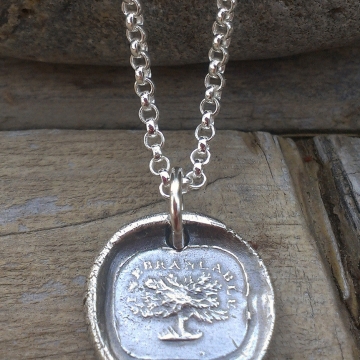 Antique French Insignia / Fine Silver Pendant - "Inebranlable" Antique French Insignia / Fine Silver Pendant - "Inebranlable"