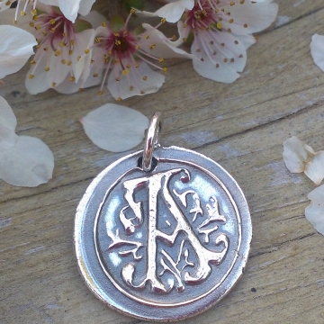 Alphabet Insignia / Fine Silver Pendant - Capital Letters A thru Z Alphabet Insignia / Fine Silver Pendant - Capital Letters A thru Z