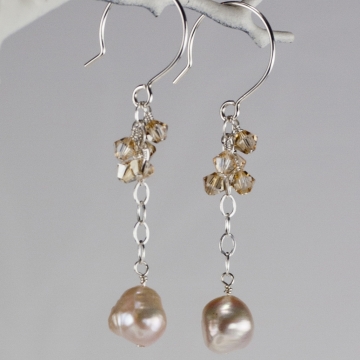Charmed Life Pink Pearl Long Earrings