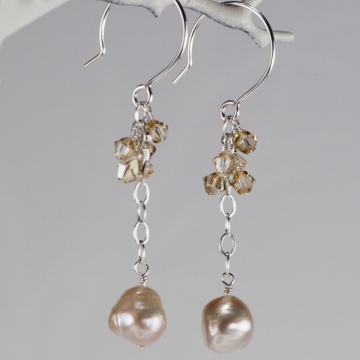 Charmed Life Pink Pearl Long Earrings Charmed Life Pink Pearl Long Earrings